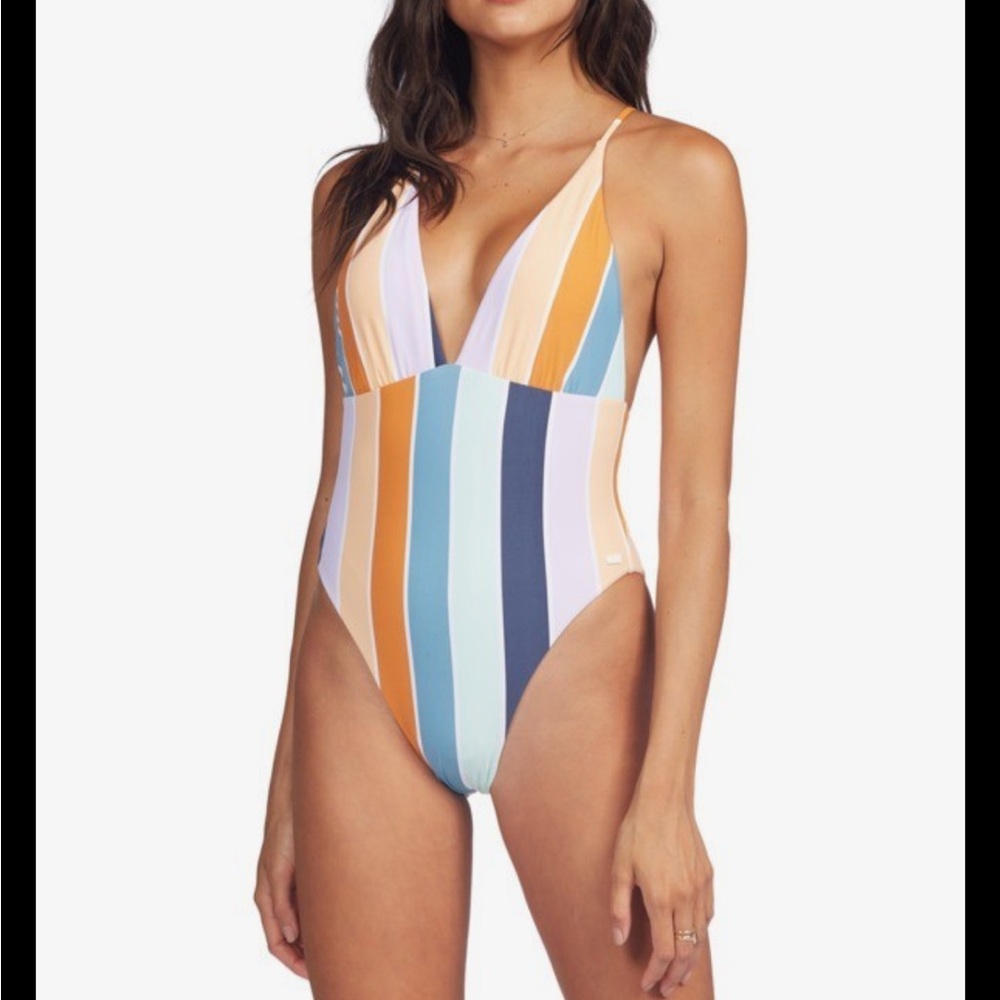 Roxy Beach Classics one-piece swimsuit striped
